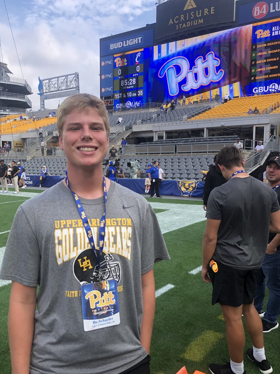 BoSchaefer62's tweet photo. Enjoyed the game day visit to @Pitt_FB.   Thank you for the experience @Coach_Manalac https://t.co/nMJ6CQrDBx