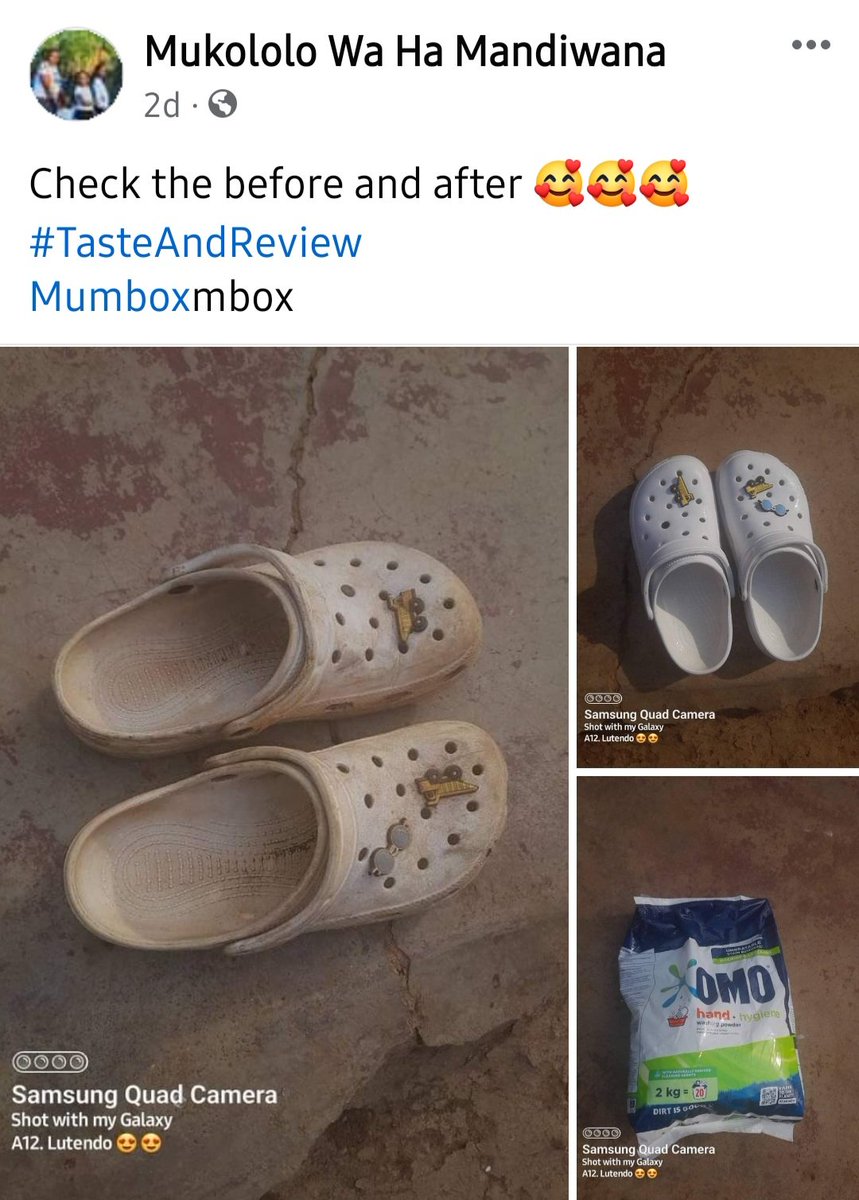 MboxMu's tweet photo. Mom's are getting unbeatable stain removal from Omo South Africa no matter which product they testing! Have YOU tried it yet? Read over 3000 reviews on https://t.co/iZcgLXGCSL
#mumbox #omomumbox #beforeandafter #momcommunity #mumcommunity #cleaning #cleaninghacks #laundryday https://t.co/LSOOXXmvw1