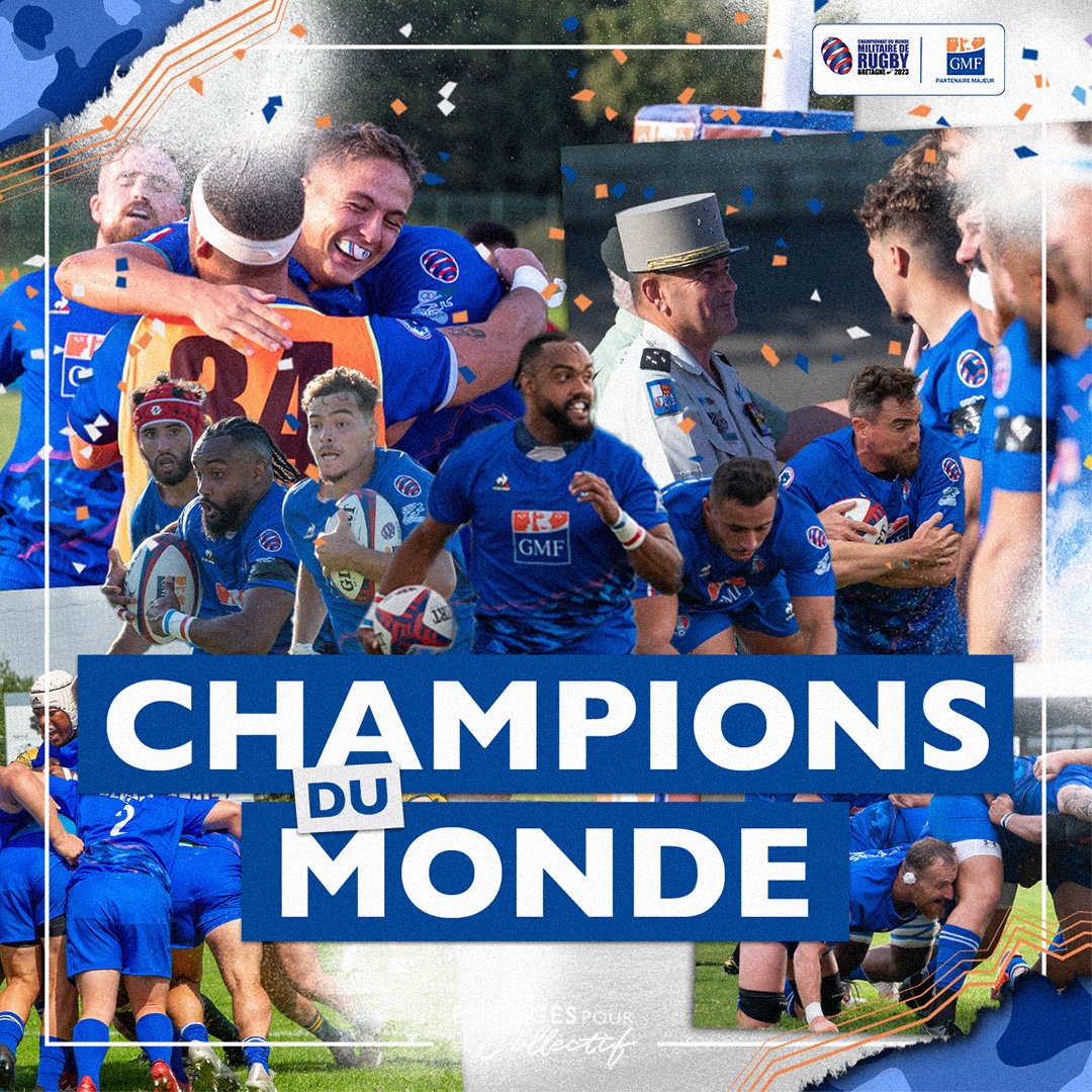 Ils sont 𝐡𝐢𝐬𝐭𝐨𝐫𝐢𝐪𝐮𝐞𝐬 🏆
Incroyable performance de notre XV de la Défense qui a réalisé un match et un parcours exceptionnel dans ce <a href="/W_D_R_2023/">World Defence Rugby 2023</a> 🇫🇷

Sur le toit du monde, pour la première fois de son histoire, devant son public... un rêve ✨

Félicitations à tous 👏🥹
