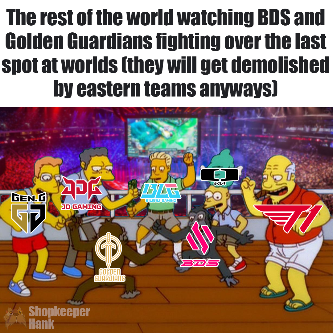 ShopkeeperHank's tweet photo. 8th October be like...
#leaguememes #leagueoflegends #lol #worlds #memes https://t.co/rZ5xqLIG8G