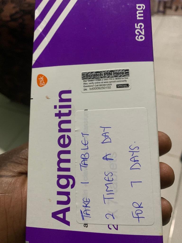 My people the treatment for typhoid fever and malaria no be your mate again no. Augmentin now na 21k and he like say the only language way fever understand na Augmentin please stay healthy and safe guys