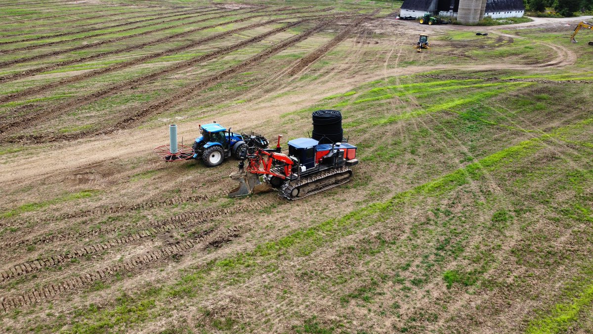 Very happy to see this field get tiled! Looking forward to seeing the difference in future crops that tile makes. Thanks to #Rothdrainage!