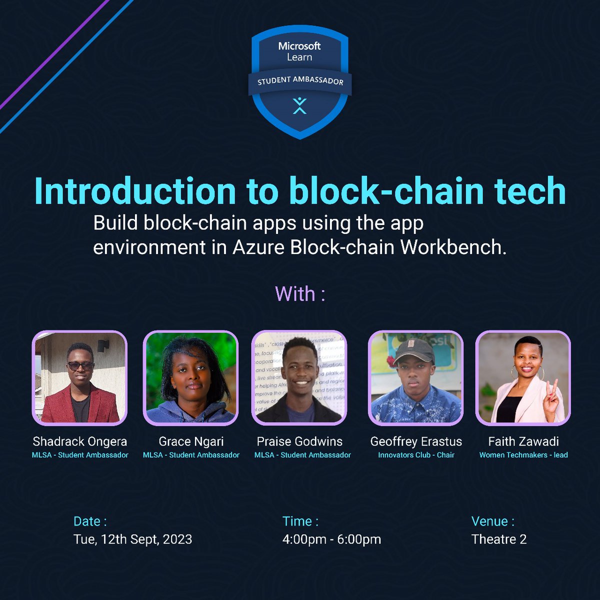<a href="/meruinnovators/">Meru University Innovators Club</a> welcome you all to explore on Blockchain and Web3 technology on Tuesday (12th September) and explore on #AzureSavanna and #AzureAI on improving your applications