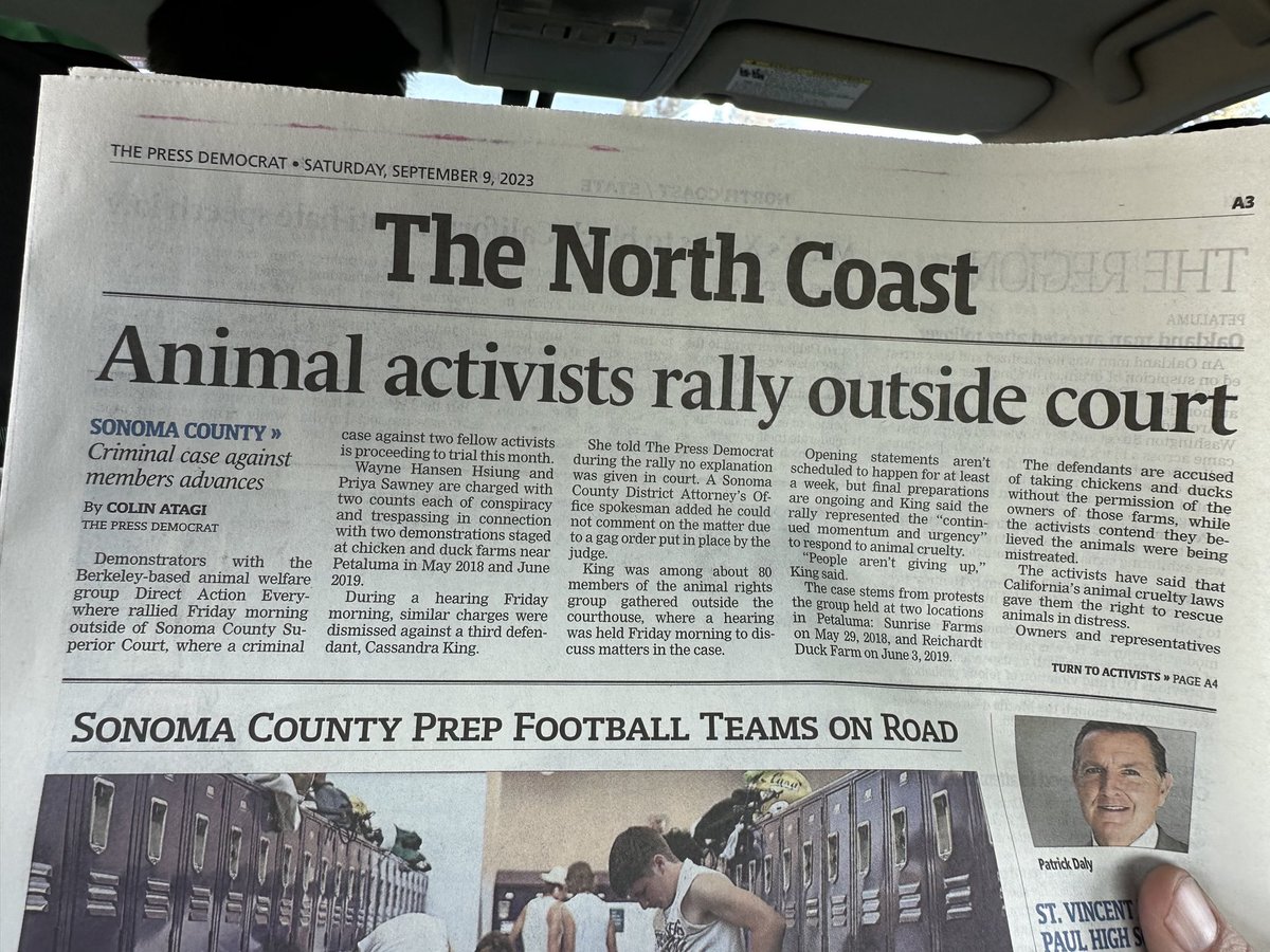 DxEverywhere's tweet image. Sonoma County’s largest newspaper reports on the #SonomaRescueTrial. “The activists have said that California’s animal cruelty laws gave them the #righttorescue animals in distress.” -@Colin_atagi 

pressdemocrat.com/article/news/a…