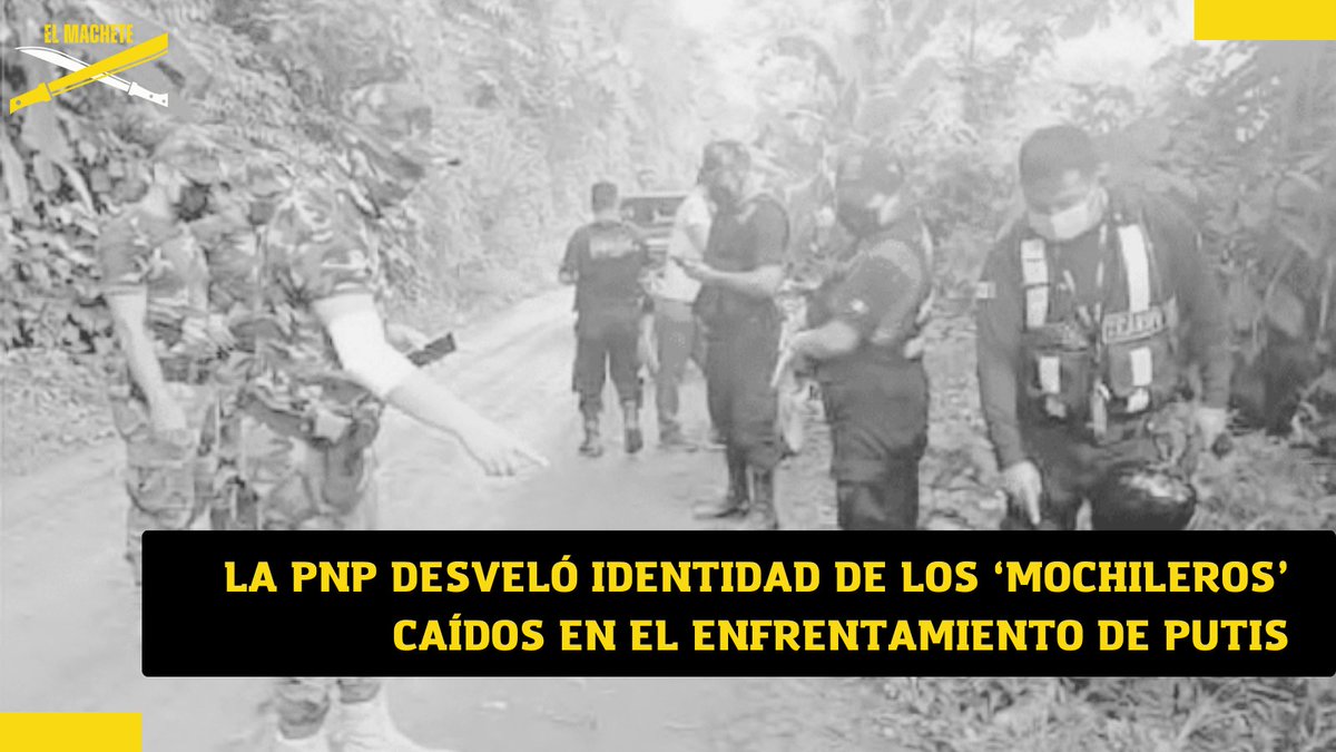 PeruMachete's tweet photo. La Policía Nacional ha logrado identificar a los dos individuos conocidos como “#mochileros” que perdieron la vida en un enfrentamiento con las fuerzas del orden el pasado lunes en el distrito de #Putis, en #Huanta. >>> https://t.co/35u1DL3fiZ https://t.co/Qh5RRyqDZv