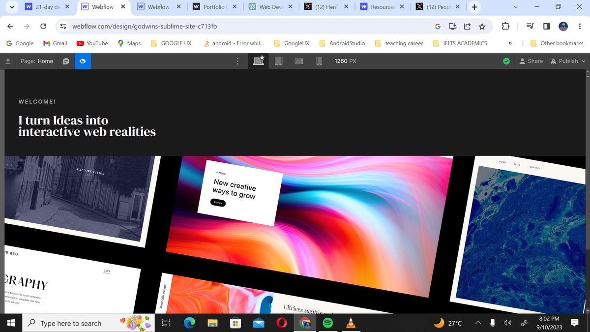 I'm excited to share my day 1 portfolio of the 21-day design portfolio course on <a href="/webflow/">Webflow</a>. #21dayportfolio