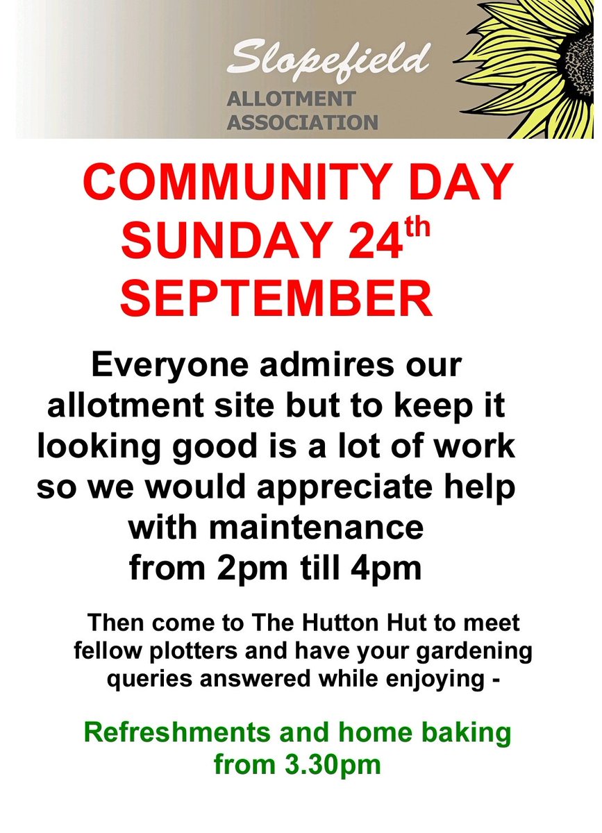 Our next community day folks #growyourown #allotment #slopefield #loveyourplot #community #communitygrowing