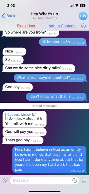 Just learned about &lsquo;God Pay&rsquo; today on Telegram and about died laughing 😂 Just in case you&rsquo;re curious<a href="/tag/findomgoddess"class="tags"><span>#findomgoddess</span></a>