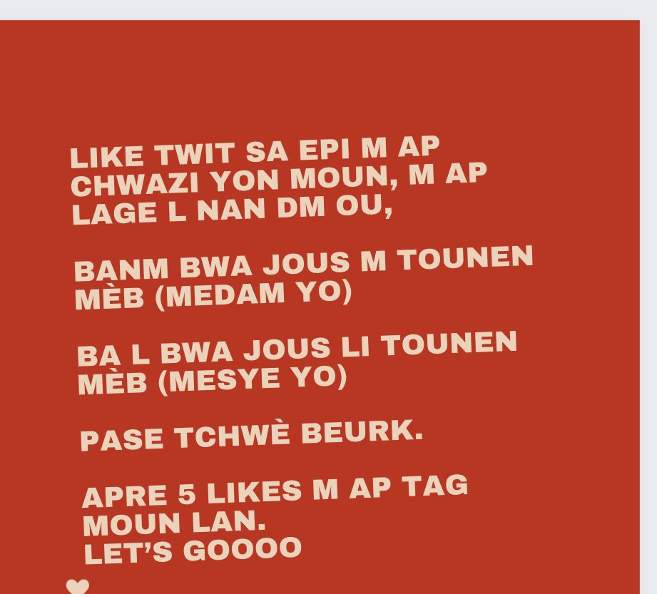 Standart45's tweet photo. Pandan m p ap fè anyen a , ann ale non timoun 😊😊 https://t.co/NmpG7KKfVx
