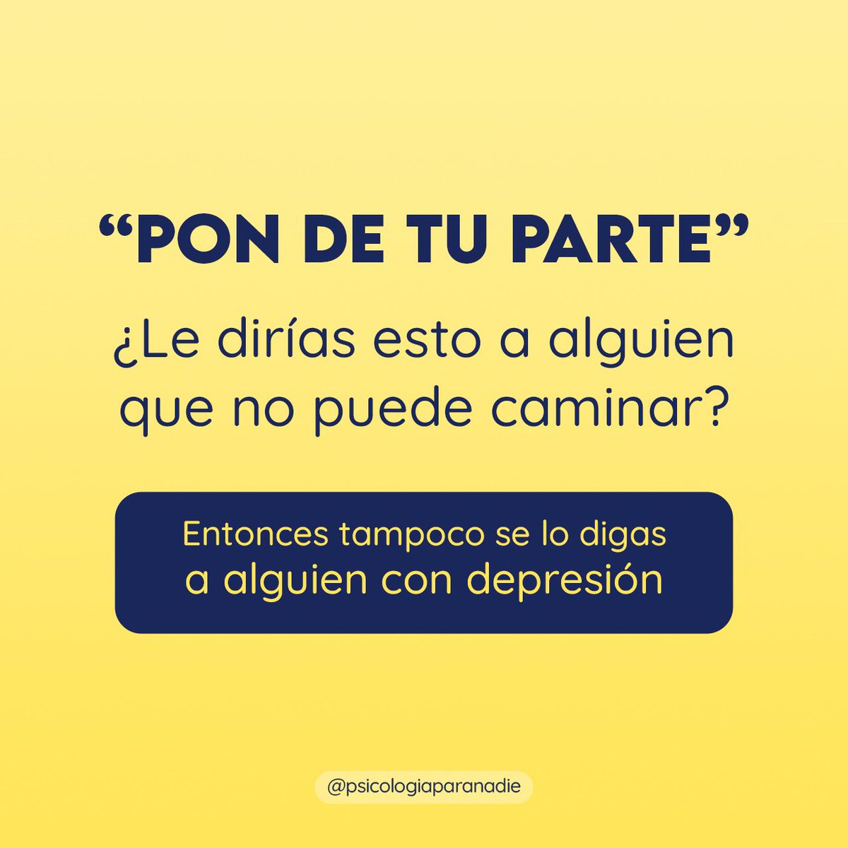 Hoy es el Día Mundial para la Prevención del $vicid10, una de las principales causas de muerte. A veces precedido por enfermedades como la depresión. 

Nunca digan frases como ésta. Motiven a esa persona a buscar ayuda profesional. El $vic1dio puede evitarse.