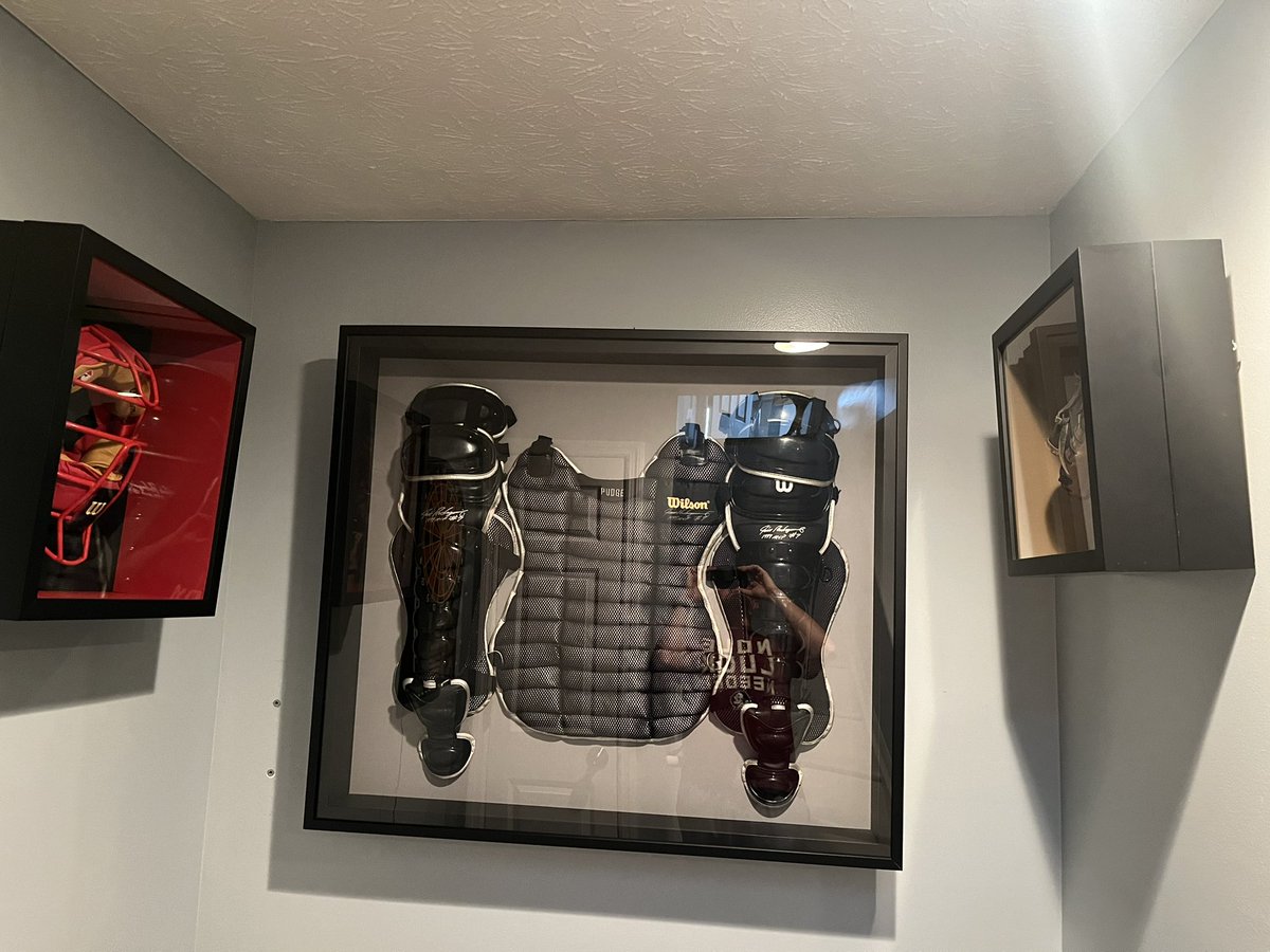 buddymorgan00's tweet photo. @Pudge_Rodriguez shrine complete @WilsonSportingG  @MLBNetwork @Rangers @tigers https://t.co/deONMOR3t5