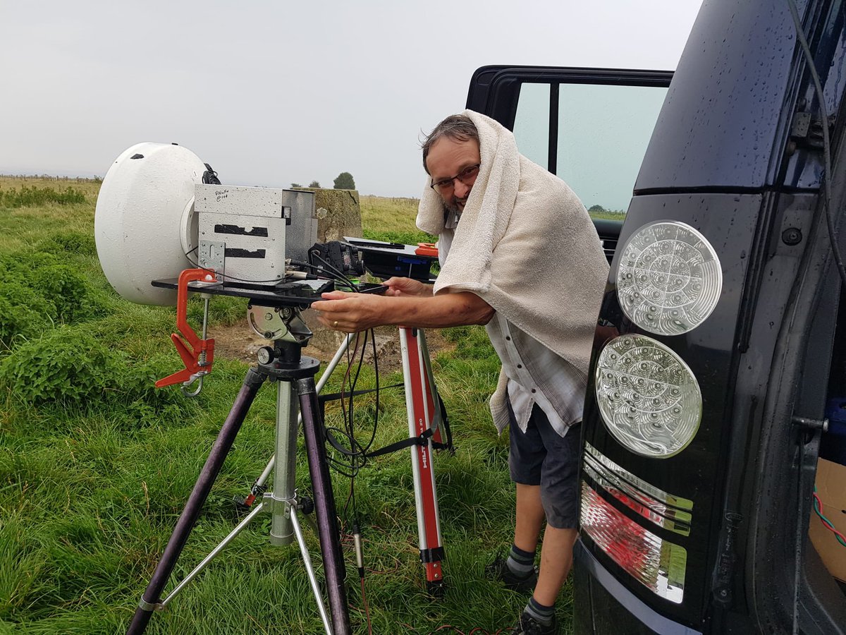 Well that wasn’t forecast yesterday! Out with @G4SJH_Barry on @UKGHZ 24, 47 and 76GHz contest and got soaked 🌧️ Worked 7 on 24, including @g4xat and @g8kmh, 2 on 47 and none on 76 🙁