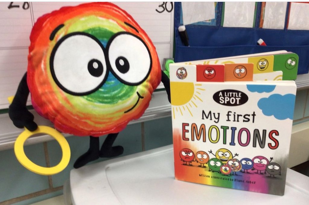 donnahaidle's tweet photo. Learning about feelings is fun with Detective Spot.  Last week we met all the colors of emotions. #dg58pride https://t.co/eLAWShejwb