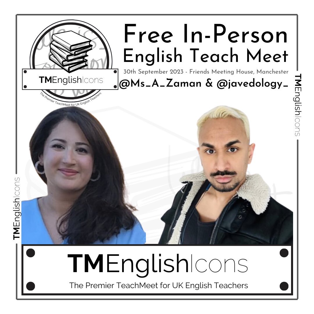 Tom Rogers (@rogershistory) on Twitter photo Tickets continuing to go for @TMEnglishIcons!
Why?
1. It’s free!
2. Central Manchester
3. Incredible lineup, see below! <a href="/LauraLolder/">Laura Webb</a> <a href="/mmgiovanelli/">Marcello Giovanelli</a> @misssequin @louloumach @miss_gjohnston <a href="/anniebergin_/">Annie Bergin</a> <a href="/PABEnglishTeach/">Paul Bell</a> <a href="/Sefa_English/">Miss Sefa📚</a> + more!
Ticket: eventbrite.co.uk/e/teachmeet-en… Tickets continuing to go for @TMEnglishIcons!
Why?
1. It’s free!
2. Central Manchester
3. Incredible lineup, see below! <a href="/LauraLolder/">Laura Webb</a> <a href="/mmgiovanelli/">Marcello Giovanelli</a> @misssequin @louloumach @miss_gjohnston <a href="/anniebergin_/">Annie Bergin</a> <a href="/PABEnglishTeach/">Paul Bell</a> <a href="/Sefa_English/">Miss Sefa📚</a> + more!
Ticket: eventbrite.co.uk/e/teachmeet-en…