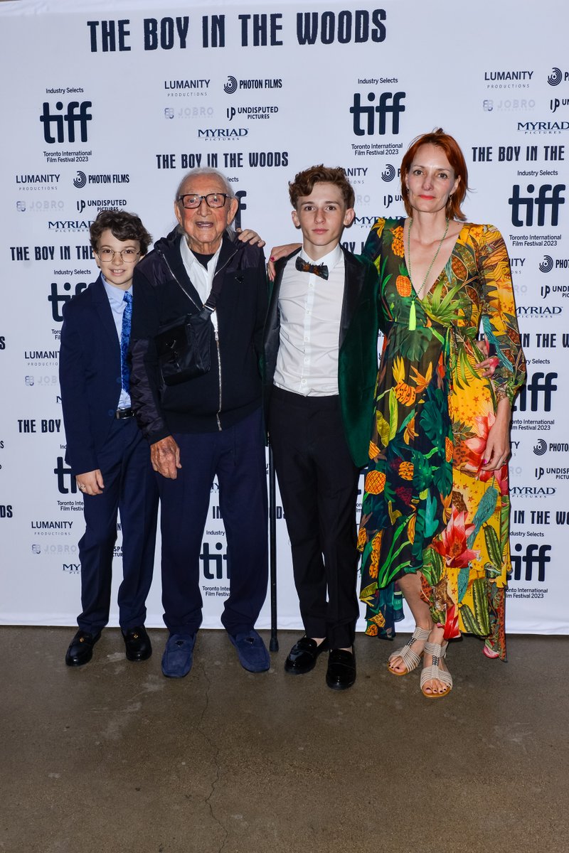 We're at <a href="/TIFF_NET/">TIFF</a> with Rebecca Snow's film, THE BOY IN THE WOODS! Stars <a href="/Jettyklyne/">Jett Klyne</a> #DavidKohlsmith here with the film's inspiration @MaxwellSmart #holocaustsurvivor and Director Rebecca Snow. #womeninfilm #industrySelects