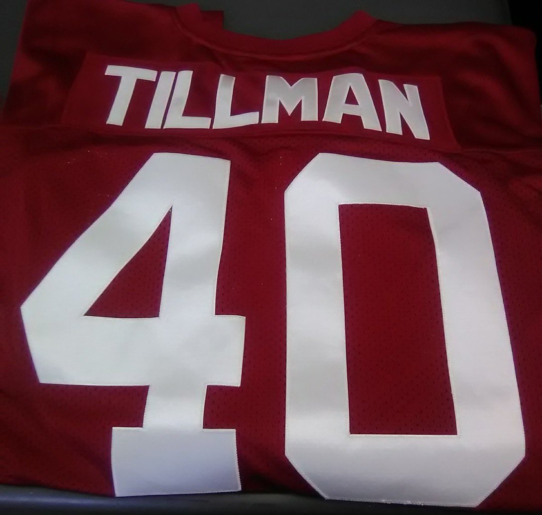 5on3powerplay's tweet photo. Every opening Sunday of the @NFL season I always pay respect to this man by wearing the jersey yeah there is only one football team the @steelers and I bleed black and gold but today is all about former @AZCardinals Patrick Daniel Tillman https://t.co/FxbUuDxWwd
