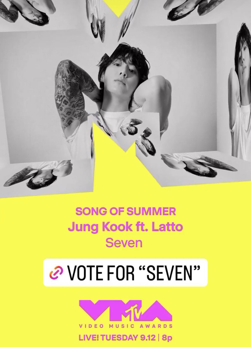 — IMPORTANTE !!! 

"SEVEN" de #JUNGKOOK feat Latto se encuentra en la final de la categoría Song Of Summer de los VMA. 

Si ven este tweet esta OBLIGADAS A DAR RT PARA DIFUNDIR Y COMENTAR LA CAPTURA DE SU VOTO !!