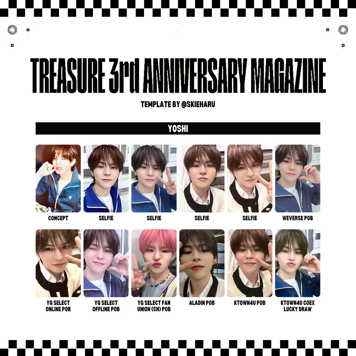 TREASURE 3RD ANNIVERSARY MAGAZINE MEMBER TEMPLATES [YOSHI, JUNKYU