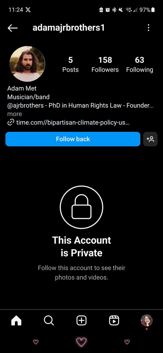 nappedoncampus's tweet photo. Omg @AdamAJRbrothers followed me on Instagram! Jk I'm aware it is a scam. Posting this so you all know it is a scam too! Be careful out there, just because someone makes a profile that looks like a celebrities doesn't mean it's them. https://t.co/Wv3a5IDZJ3
