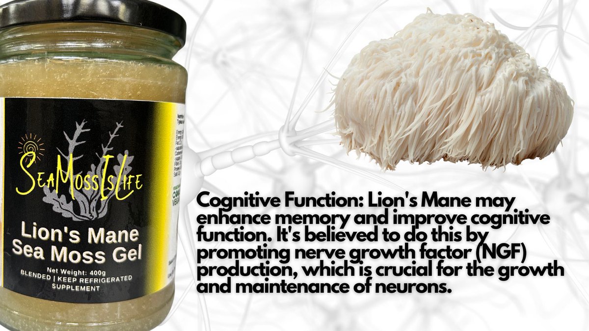 Cognitive functioning refers to multiple mental abilities, including learning, thinking, reasoning, remembering, problem-solving, decision-making, and attention. 

#seamossislife #seamossgel #lionsmane