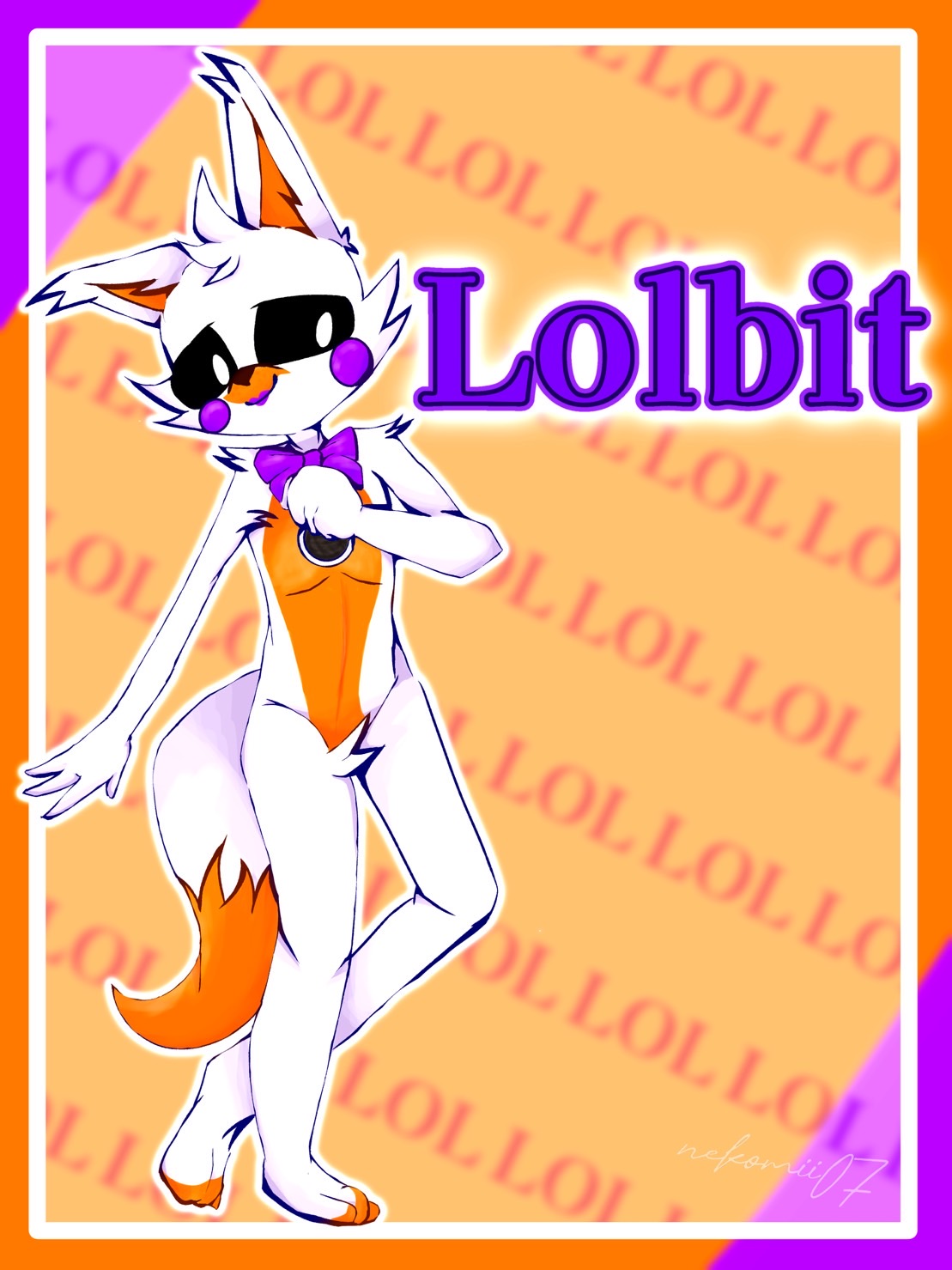 Lolbit fanart 🧡🤍🖤💜 : r/fivenightsatfreddys