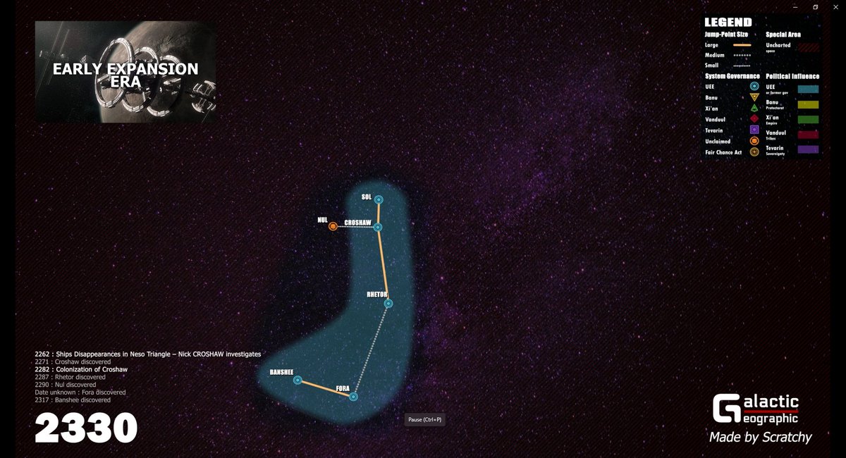 GalGeographic's tweet photo. #Starfield  is set in year 2330. Curious to see what #StarCitizen universe is like at that time ? Well it's not much, 6 systems.

@RobertsSpaceInd https://t.co/aUY6SMKGHg