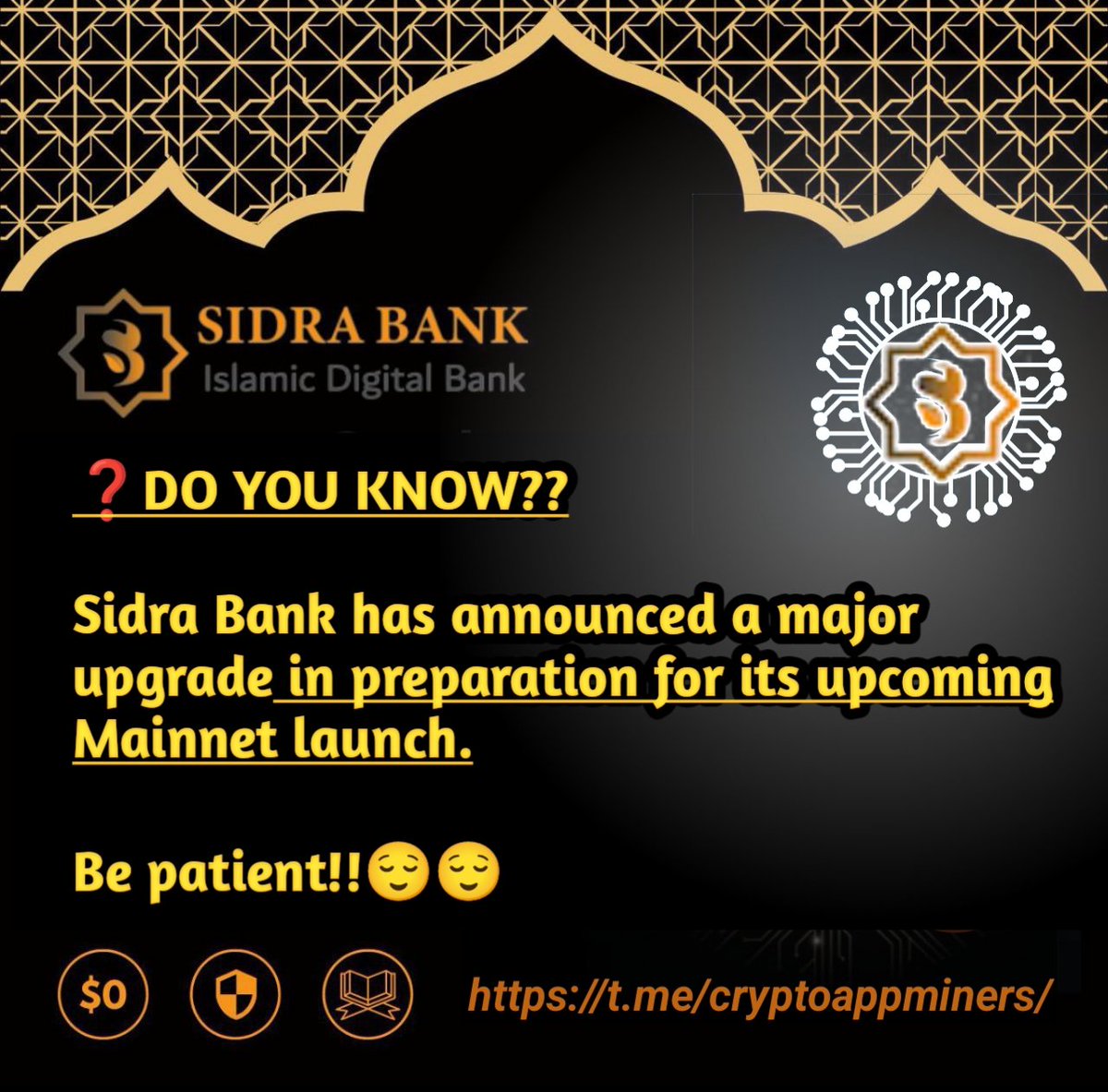 cryptodropee's tweet photo. ❓DO YOU KNOW??
Sidra Bank has announced a major upgrade in preparation for its upcoming Mainnet launch.

Be patient!!😌😌

❓KNOW MORE ABOUT SIDRA-🔻
https://t.co/kypqwyqOea https://t.co/WU6P7YFSHp