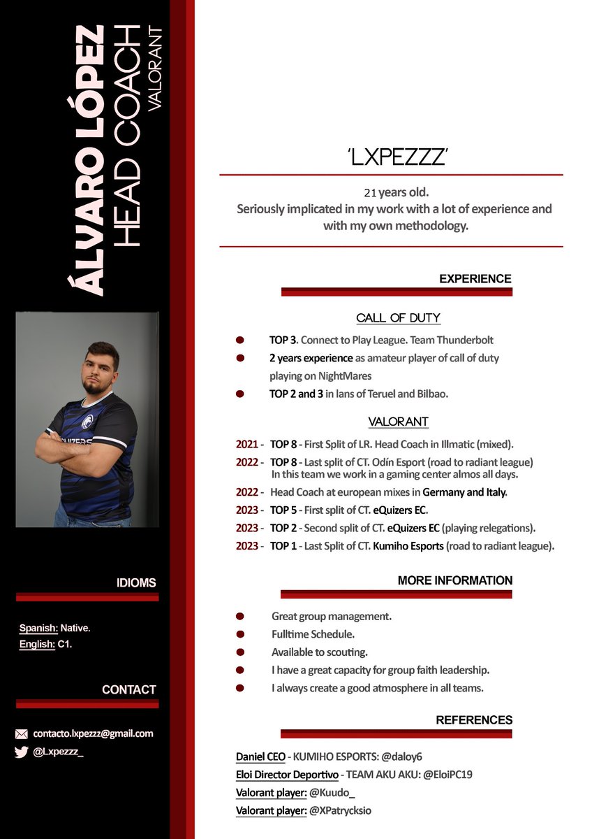 Lxpezzz_'s tweet image. Tweet LFT 
👀Searching for offes as Head Coach/ Assistant ( VCL/LR/GC)
🗺️Available to relocate
📩Contact dm for more information
Rts are appreciated ❤️