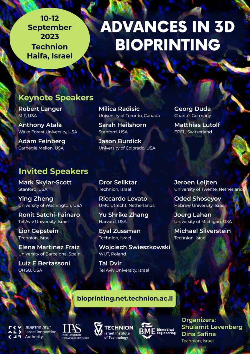 The “Advances in 3D Bioprinting" conference started today! Among the leading experts in the field, Prof Wojciech Swieszkowski will deliver a talk about “Microfluidic-enhanced 3D bioprinting” as Invited Speaker on Tuesday, Sept 12th.
Great event at <a href="/TechnionLive/">Technion Israel</a>
#3Dbioprinting