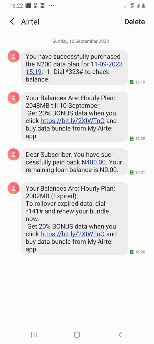 YaksPapa's tweet photo. @Airtel na cheat una be..
Ole!! I did hourly plan. Una deduct my 200h and seize una network for my phone I can't browse shit  with my 4G!! https://t.co/yzQxtFmA1K