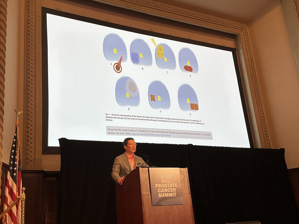 ⁦⁦@jimhumd⁩ ⁦@WeillCornell⁩ discussing methods and outcomes of different focal therapies for #prostatecancer. Agree with advocating for more clinical trials in this setting with appropriate equipoise. #NYCProstateCancerSummit