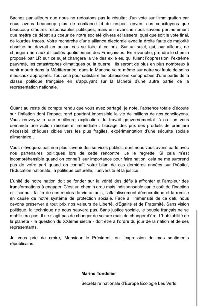 marinetondelier's tweet photo. 🔴Les chefs de parti ont jusque ce soir pour faire leurs retours suite à la  « réunion de Saint-Denis ».

🌻Voici la lettre des écologistes ⤵️

🌍Les crises environnementales sont le plus grand défi que l’humanité n’ait jamais eu à affronter. Ce sujet conditionne tous les autres. https://t.co/lQikzJrq3j