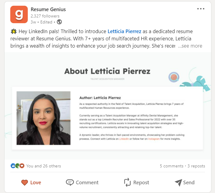 Letticia Pierrez (@letticiarecruit) on Twitter photo Letticia joins <a href="/TheResumeGenius/">Resume Genius</a> Experts Career Panel #resumereviewer
1) Dentist resume: resumegenius.me/3DW5iG0
2) Dental assistant resume: resumegenius.me/3DNiqxr
3) Dentist office manager resume: resumegenius.me/4473lkK
4) Dental hygienist resume: resumegenius.me/43ZkUn3 Letticia joins <a href="/TheResumeGenius/">Resume Genius</a> Experts Career Panel #resumereviewer
1) Dentist resume: resumegenius.me/3DW5iG0
2) Dental assistant resume: resumegenius.me/3DNiqxr
3) Dentist office manager resume: resumegenius.me/4473lkK
4) Dental hygienist resume: resumegenius.me/43ZkUn3