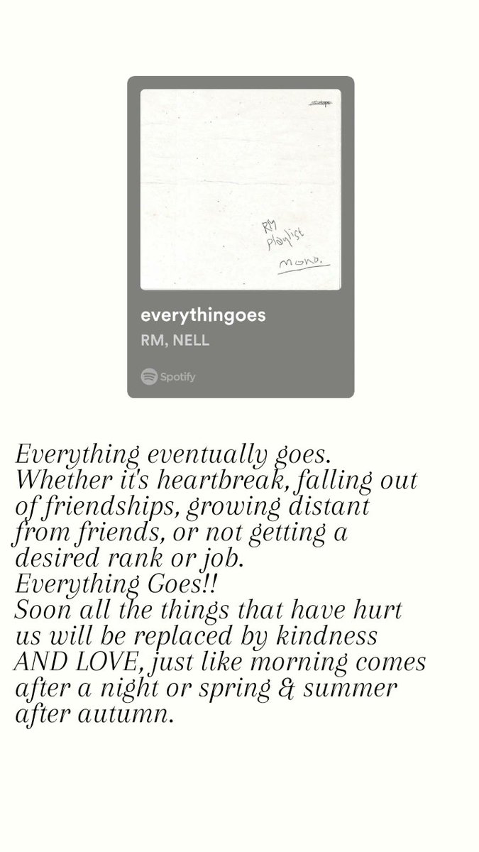 #10DaysWithRM Day 9: favorite song from Mono I'm trying to practice & learn that in life everything goes, good moments or bad. To live life is to know that there'll be autumn after summers but spring will surely arrive after winter. Thus all we can do is be a Better person evday