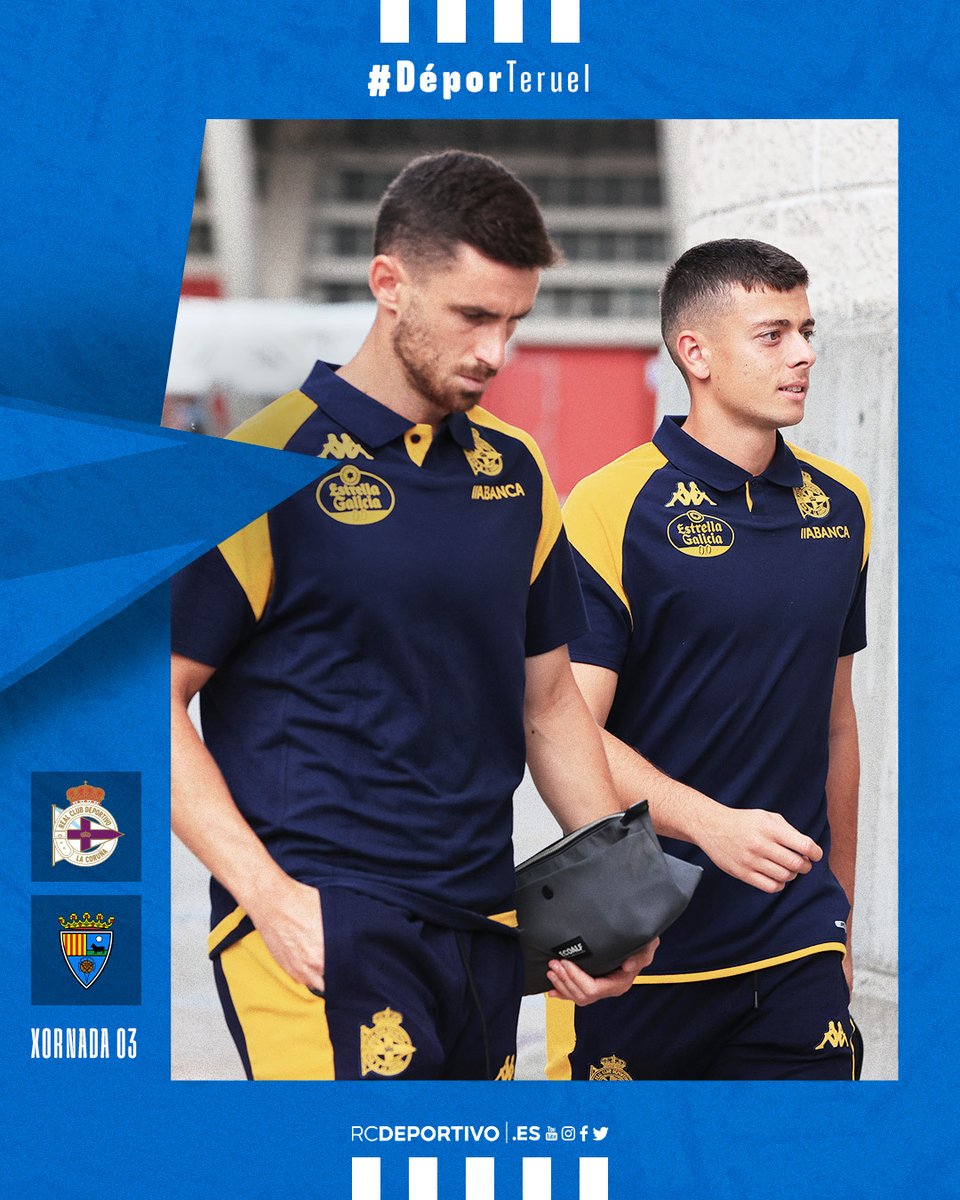 RCDeportivo's tweet photo. #OsNosos xa chegaron a #ABANCARIAZOR para o #DéporTeruel da 3ª xornada de #PrimeraFederación, ás 19:30 h. en 📺 FEF TV! https://t.co/JUFHC8cJz2