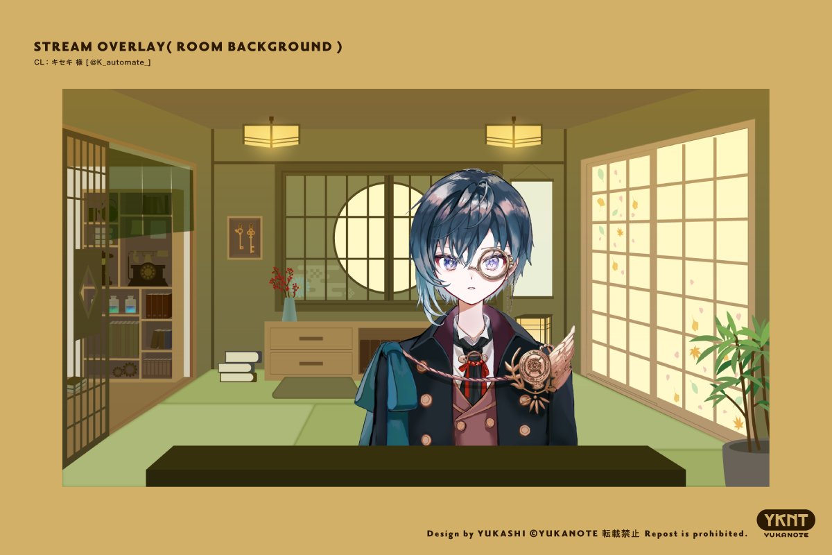 _YUKANOTE_'s tweet photo. 【COMMISSION】
CL:キセキ 様[@ K_automate_]

配信時のお部屋として「茶室」を制作させて頂きました。まったりとくつろいで頂ける空間です。
#配信画面 #streamscreen