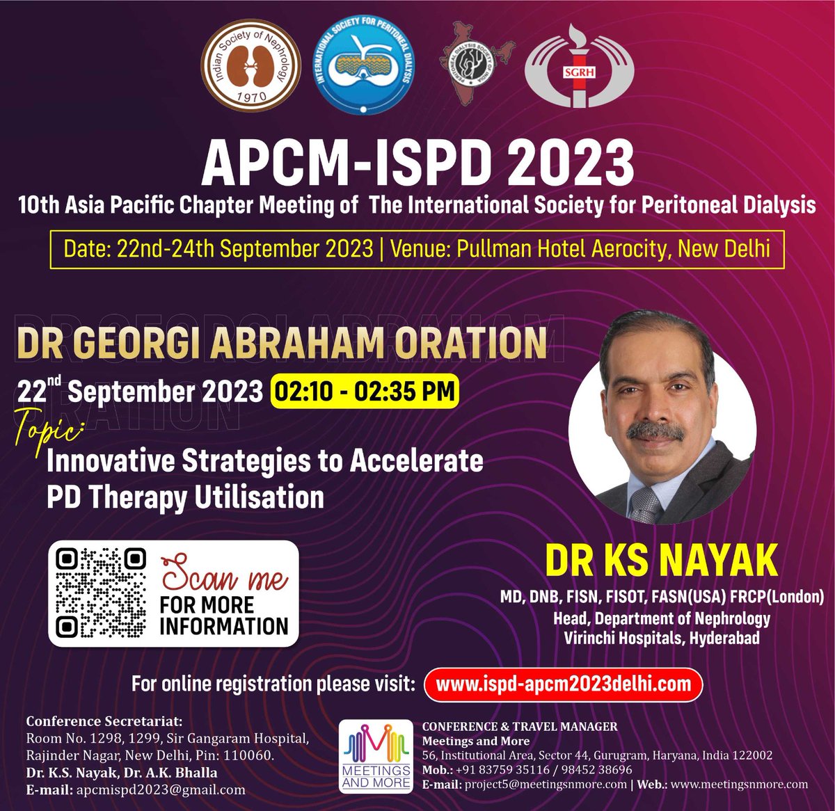 Dear Colleagues,  
  
Inviting you to the upcoming international conference APCM ISPD 2023.
        
For more information: ispd-apcm2023delhi.com
For registration: ispd-apcm2023delhi.com/registration.p………   

#ispd23 #conference #kidney #nephrology #peritonealdialysis