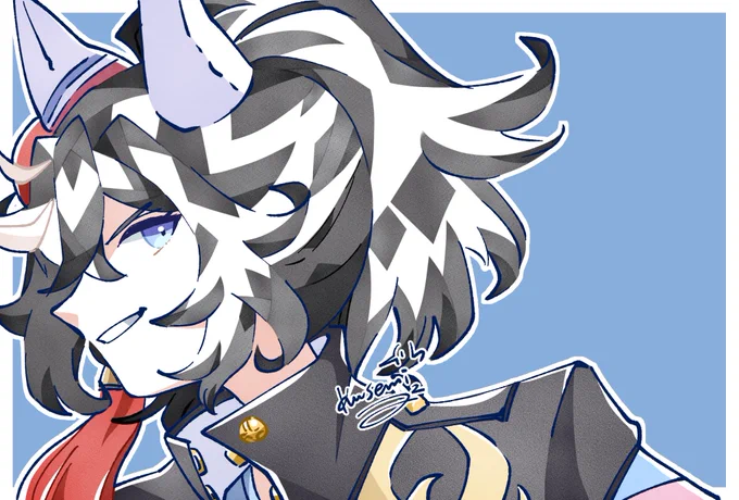 こちらイラスト本にランダムで付けさせていただいたあとがきポストカード(文字なし)イラストですどのウマ娘チャンが当たったかな 