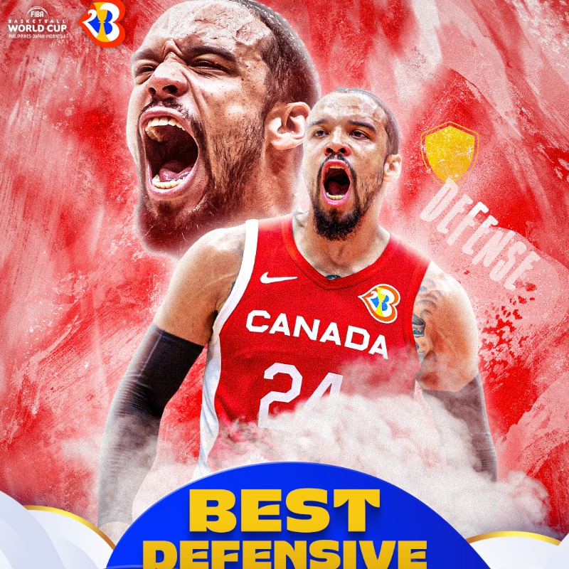 FIBAWC's tweet photo. “I'm the best perimeter defender in this tournament, in the world, in the NBA.” 🛡️

Dillon Brooks is the Best Defensive Player of #FIBAWC 💯