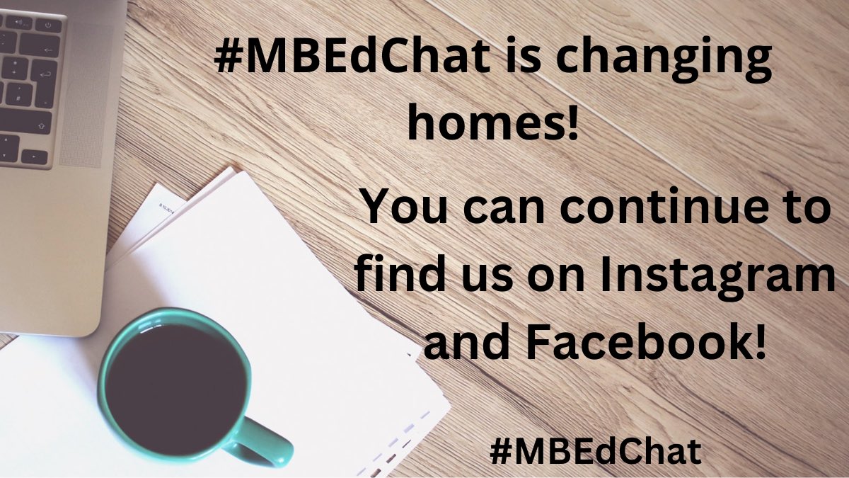 #mbedchat is trying something new this school year. Instagram account is @mbedchat2.0 and Mbedchat Manitoba on Facebook. Be sure to check us out soon when we start promoting our October #mbedchat plans.