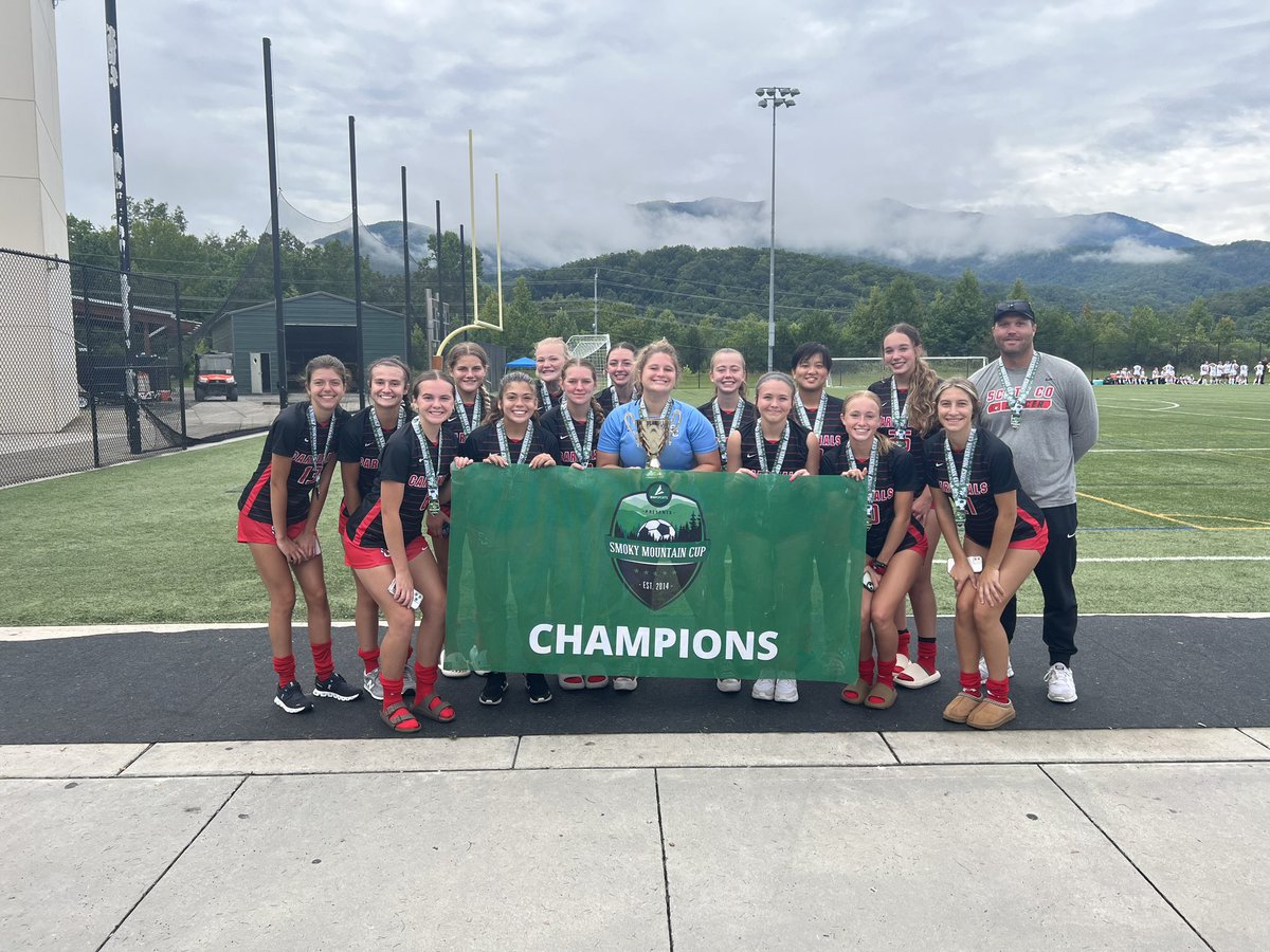 Only got to play 2 games but we won the Smokey mountain cup! Finished with 5 goals in two games, can’t wait to play our rivals tomorrow! #battleofthebirds