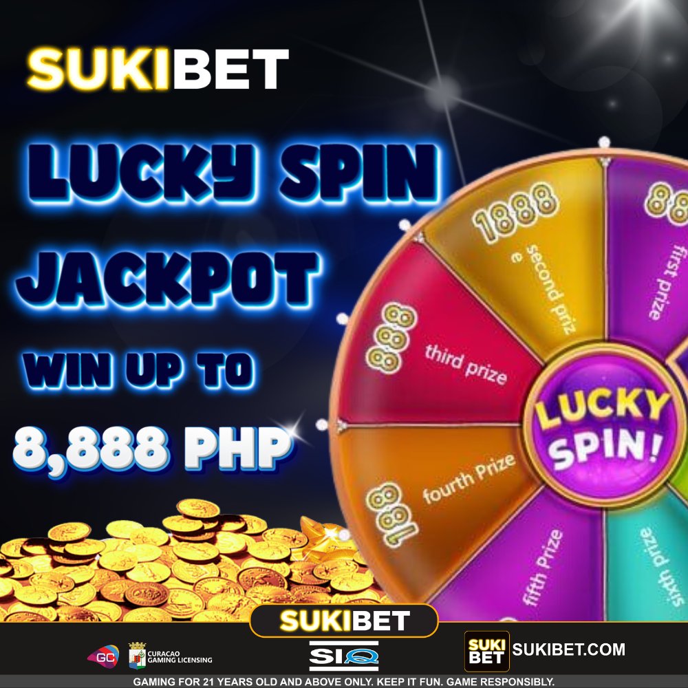 SukiBet's tweet photo. 🌀 LUCKY SPIN JACKPOT 🎰

💸Maswerte ka ba sa number 8?
Baka ikaw na ang makakuha ng LUCKY SPIN JACKPOT ni SUKIBET na up to 8,888PHP ‼️

👍Visit our Official Pages:
➡️  https://t.co/GVHtXhvl8k

#SUKIBET #moneypiece #earningonline #happyearnings #philippinecasino #moneygrinding https://t.co/Aru5DrXsam