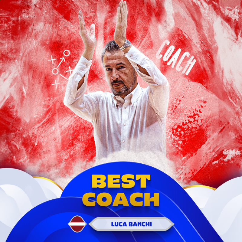 FIBAWC's tweet photo. The mastermind behind Latvia's historic run 🧠

Luca Banchi is the Best Coach of FIBA World Cup 2023.

#FIBAWC x #WinForLatvia 🇱🇻