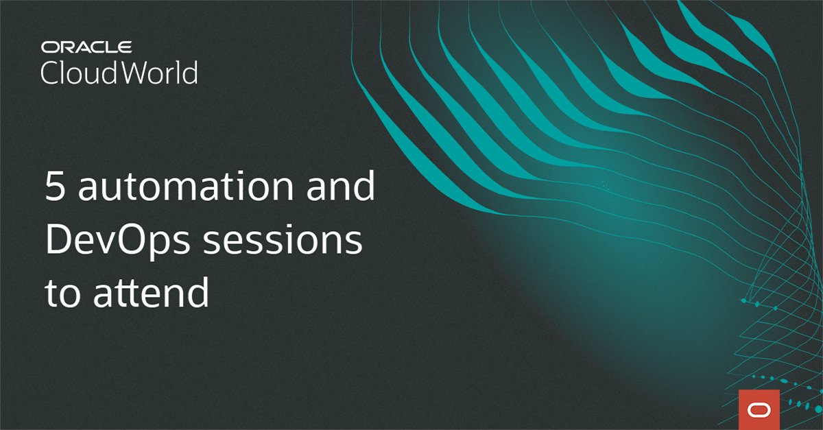 MaryBethRaven's tweet photo. Looking for automation and #DevOps sessions to attend at @Oracle #CloudWorld? Check out these 5 can't-miss sessions you should add to your calendar today! https://t.co/2OafyPgvJo https://t.co/tDMm9zNGXH