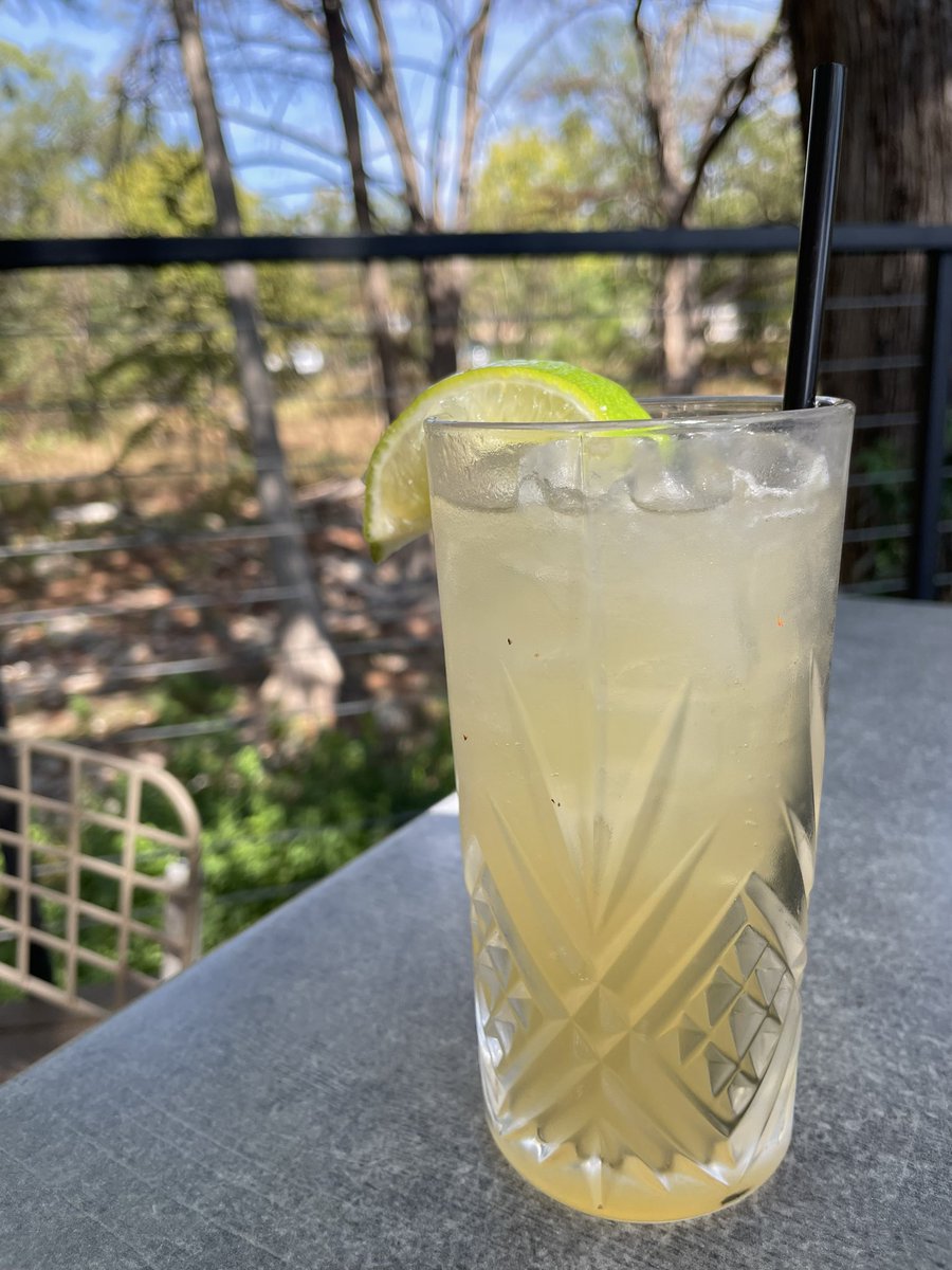 The Texas Sun. Desert Door sotol, Giffard Pamplemousse, grapefruit, honey, lime, rosemary, soda.