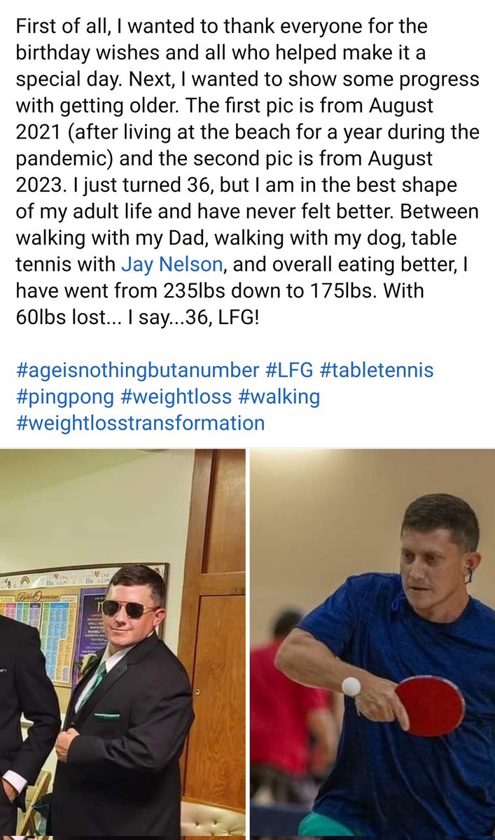 #weightlossjourney #weightlosstransformation #LFG #TableTennis #pingpong #walking #ageisnothingbutanumber