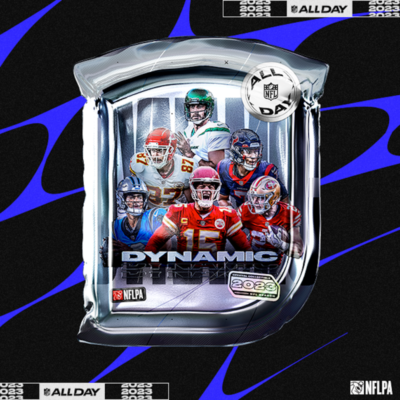 NFLALLDAY's tweet photo. 🥳  PACK GIVEAWAY 🥳

We're giving away a Rare pack from our Kickoff drop ($99 retail value)!

How to enter:

➡️ Quote tweet this post with a player you think is going off today
➡️ Tag 2 friends who aren't on #NFLALLDAY yet https://t.co/IGlag46ouf