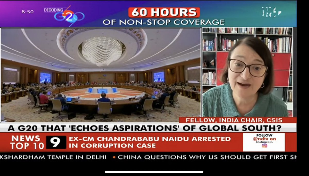 Catch our Visiting Fellow, <a href="/KatherineHadda/">Katherine Hadda</a> on <a href="/ndtv/">NDTV</a> as she speaks about US’ perceptions on the <a href="/g20org/">G20 South Africa</a> Leaders’ Summit&gt;&gt; <a href="/maryashakil/">Marya Shakil</a>