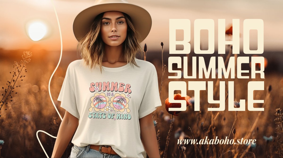 Embrace your free spirit with our Boho Summer T-Shirt! 🌻 Stand out with #BohoChic and express your #FreeSpiritStyle. Available in serene shades of #EtherealFashion. Free shipping on every order! ✨ Get yours now! @ mtr.cool/kfjsstihkk #BohoFashion #ArtisticPrints
