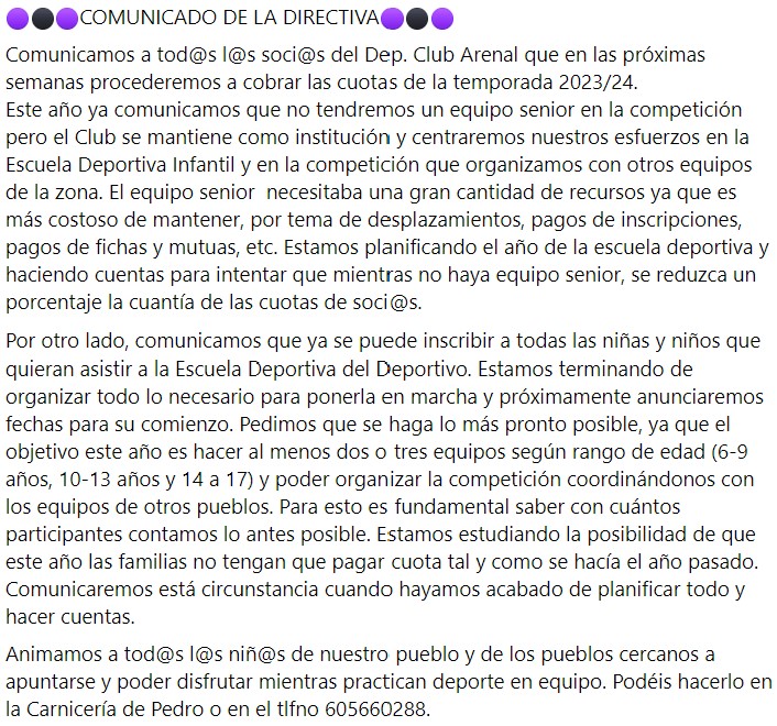 COMUNICADO DE LA DIRECTIVA 

deportivoclubarenal.es/?view=article&…